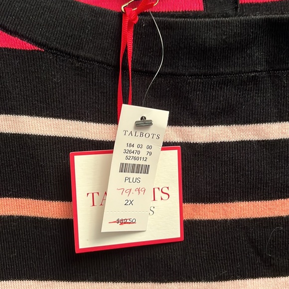 Talbot’s plus 2X cotton/rayon striped sweater New w/tags! - Picture 5 of 11